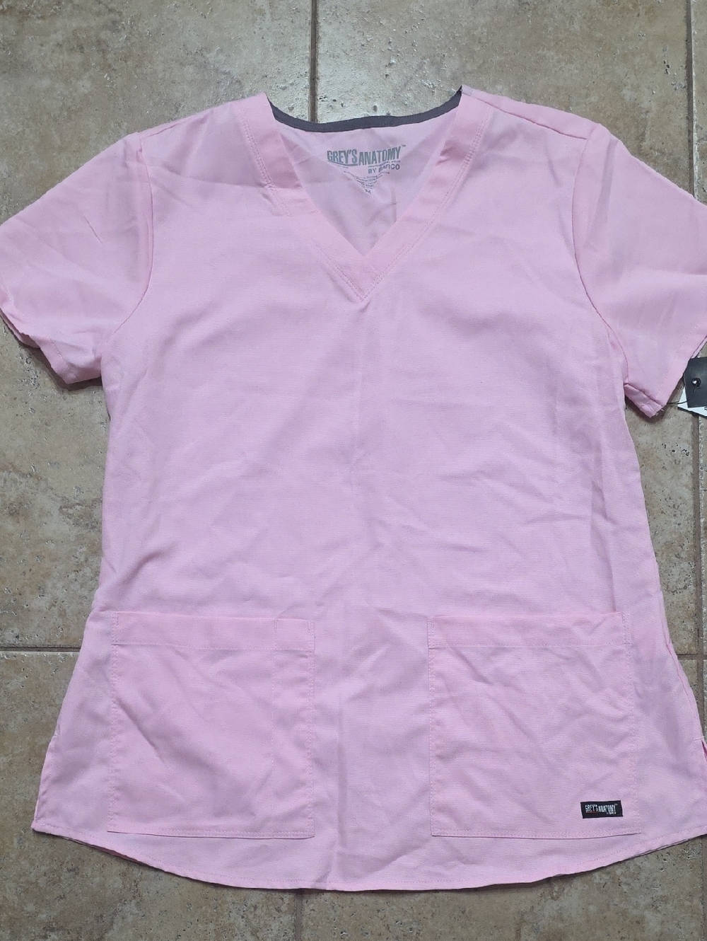 Grey's Anatomy Pink V-Neck Scrub Top